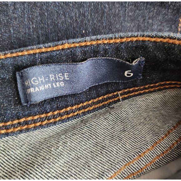 J Jill Jeans Womes Size 6 Blue Dark Denim High Rise Straight Leg Pockets Stretch - Picture 4 of 7